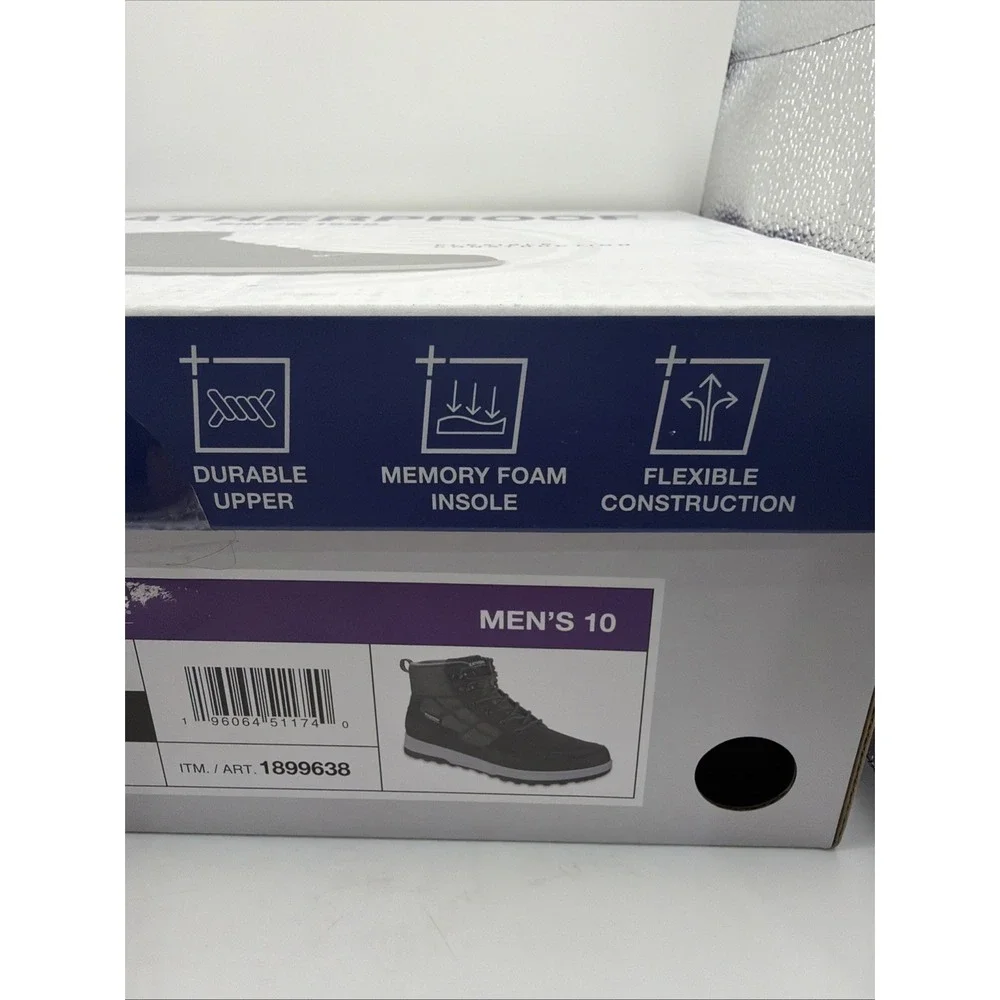 Weatherproof Jenkins Men's Size 10 Memory Foam Insole Black Boots. New